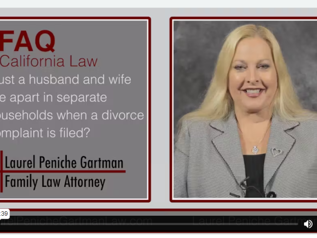 Must A Husband And Wife Live Apart In Separate Households When A Divorce Complaint Is Filed?
